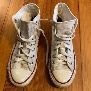 White converse hi tops, women’s size 7